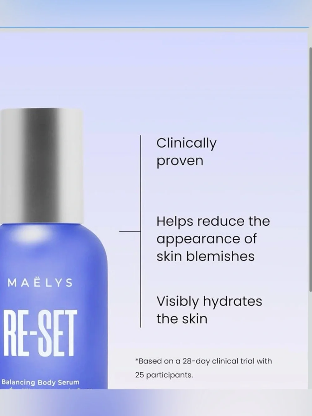 NWT Maelys Re-Set Balancing Body Serum - Full Size 3.5 oz